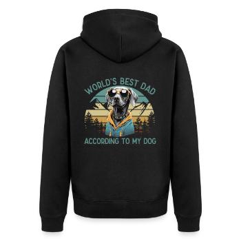 Meilleur chien du monde papa braque de Weimar Funny Dogs - Veste à capuche bio Premium Unisexe - noir - Dos - Nico (187cm)
