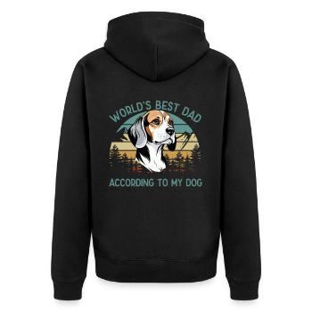 World Best Dog Dad Beagle Funny - Unisex Premium Organic Zip Hoodie - black - Back - Nico (187cm)