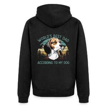 Welt Bester Hundepapa Beagle Lustige Hunde Liebe - Unisex Premium Bio Zip Hoodie - Schwarz - Hinten - Nico (187cm)