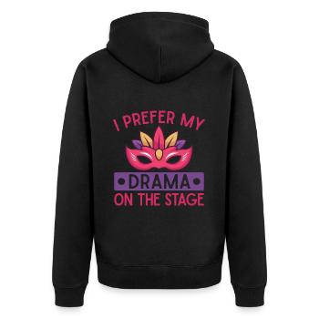 Musical Theatre I Prefer My Drama Actor Design - Unisex Premium Bio Zip Hoodie - Schwarz - Hinten - Nico (187cm)