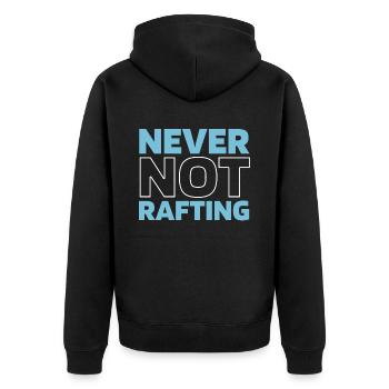 Rafting - Unisex Premium Organic Zip Hoodie - black - Back - Nico (187cm)