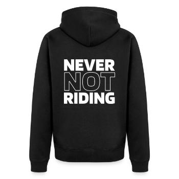 Motorrad Biker Motorbike - Unisex Premium Bio Zip Hoodie - Schwarz - Hinten - Nico (187cm)