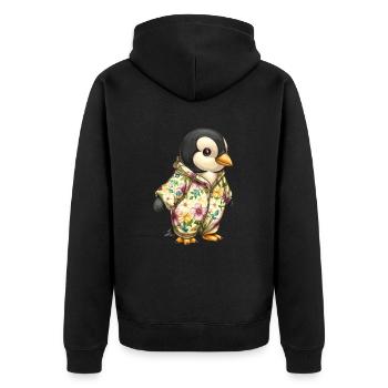 Pyjama Pingouin Kawaii Pingouin Mignon - Veste à capuche bio Premium Unisexe - noir - Dos - Nico (187cm)