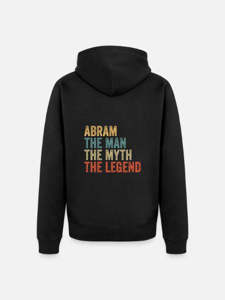 Abram the man the myth - Unisex Premium Organic Zip Hoodie - black