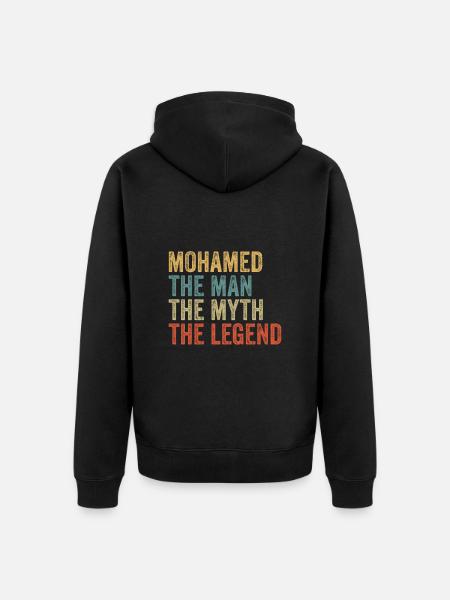 Mohamed the man the myth - Unisex Premium Organic Zip Hoodie - black