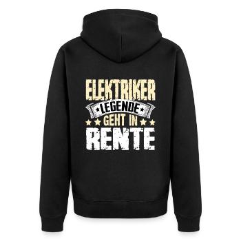 Electrician legend retires - Unisex Premium Organic Zip Hoodie - black - Back - Nico (187cm)