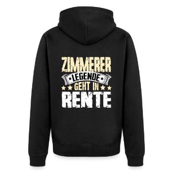 Carpenter legend retires - Unisex Premium Organic Zip Hoodie - black - Back - Nico (187cm)
