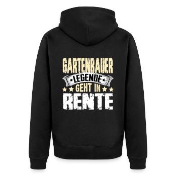 Horticulturist legend retires - Unisex Premium Organic Zip Hoodie - black - Back - Nico (187cm)