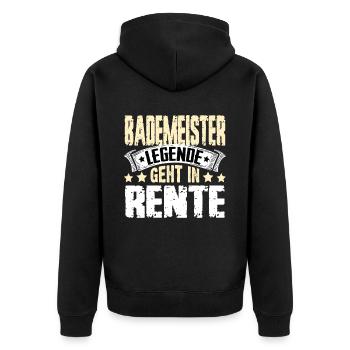 Lifeguard legend retires - Unisex Premium Organic Zip Hoodie - black - Back - Nico (187cm)