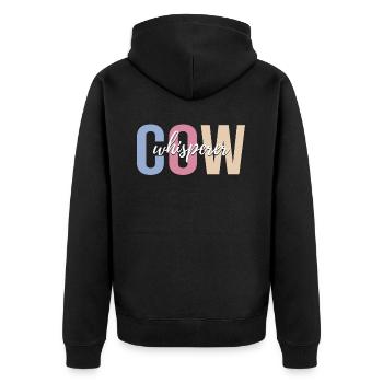 Cow Breeder Rancher Cow Breeder Farming - Unisex Premium Organic Zip Hoodie - black - Back - Nico (187cm)