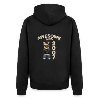 2007 Anniversaire Génial depuis Cool Dog - Veste à capuche bio Premium Unisexe - noir - Dos - Nico (187cm)