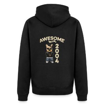 2004 Anniversaire Génial depuis Cool Dog - Veste à capuche bio Premium Unisexe - noir - Dos - Nico (187cm)