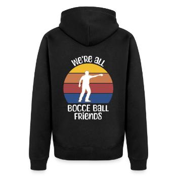 Dictons de boules de pétanque - Veste à capuche bio Premium Unisexe - noir - Dos - Nico (187cm)