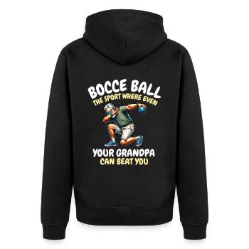 Drôle de dicton de boule de pétanque - Veste à capuche bio Premium Unisexe - noir - Dos - Nico (187cm)