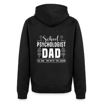 Psychologue scolaire Papa L’idole Le professeur de mythe - Veste à capuche bio Premium Unisexe - noir - Dos - Nico (187cm)