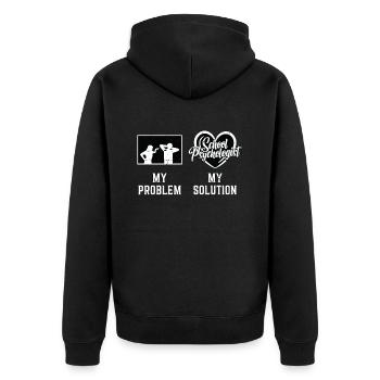 School Psych My Problem My Solution Pictogram Dad - Unisex Premium Bio Zip Hoodie - Schwarz - Hinten - Nico (187cm)