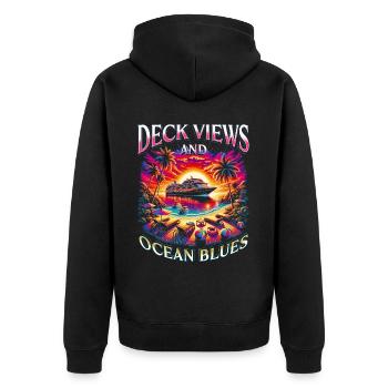 Croisières Cruisers Vues Sur Le Pont Et Le Bleu De L’océan - Veste à capuche bio Premium Unisexe - noir - Dos - Nico (187cm)
