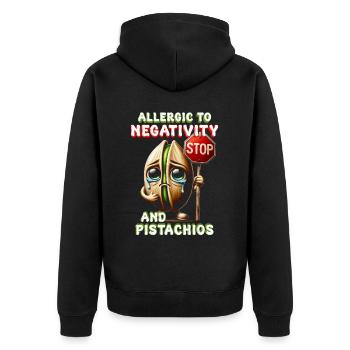 Pistachio Allergy Allergic To Pistachios - Unisex Premium Organic Zip Hoodie - black - Back - Nico (187cm)
