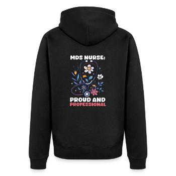 Infirmière MDS Infirmière MDS : fière et professionnelle - Veste à capuche bio Premium Unisexe - noir - Dos - Nico (187cm)