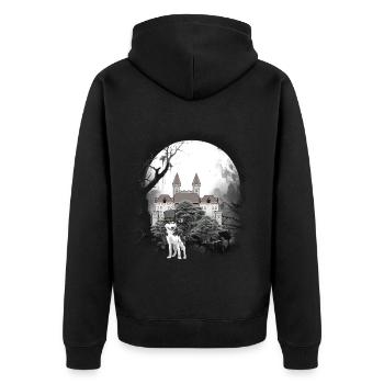 Château médiéval Forêt Loups Conte de fées Wehrwolf - Veste à capuche bio Premium Unisexe - noir - Dos - Nico (187cm)