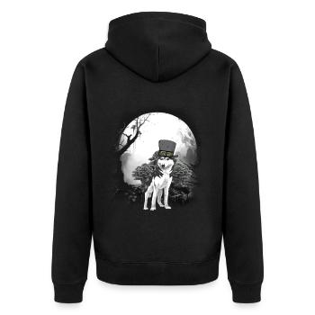 Wehrwolf Wolf Wolves Halloween Medieval Dog - Unisex Premium Organic Zip Hoodie - black - Back - Nico (187cm)