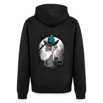 Chat magique chats sorcier conte de fées personnage conte de fées - Veste à capuche bio Premium Unisexe - noir - Dos - Nico (187cm)