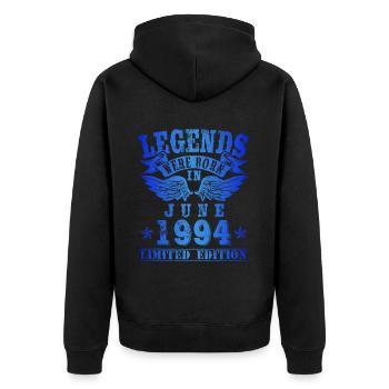 Legends est né en juin 1994 Anniversaire - Veste à capuche bio Premium Unisexe - noir - Dos - Nico (187cm)
