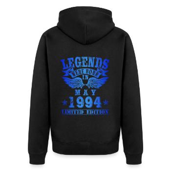 Les légendes sont nées en mai 1994 Anniversaire - Veste à capuche bio Premium Unisexe - noir - Dos - Nico (187cm)