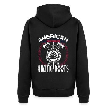 De fières racines nordiques vikings américaines - Veste à capuche bio Premium Unisexe - noir - Dos - Nico (187cm)