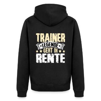 Coach legend retires - Unisex Premium Organic Zip Hoodie - black - Back - Nico (187cm)