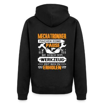 Mechatronics engineers don't take a break - Unisex Premium Organic Zip Hoodie - black - Back - Nico (187cm)
