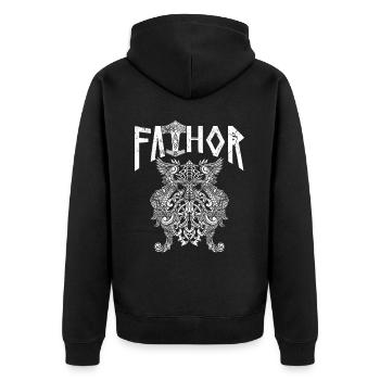 Viking Papa Vathor Nœud runique nordique - Veste à capuche bio Premium Unisexe - noir - Dos - Nico (187cm)