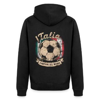 Maillot Italie 2024 Italie Italie Rome Turin Milan - Veste à capuche bio Premium Unisexe - noir - Dos - Nico (187cm)