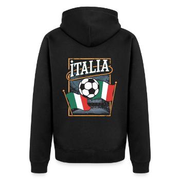 Maillot Italie 2024 Italie Italie Rome Turin Milan - Veste à capuche bio Premium Unisexe - noir - Dos - Nico (187cm)