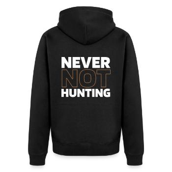 Hunting Hunter Hunting - Unisex Premium Organic Zip Hoodie - black - Back - Nico (187cm)