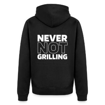 Bbq Grilling - Unisex Premium Organic Zip Hoodie - black - Back - Nico (187cm)