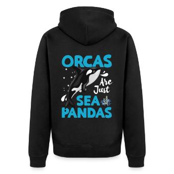 Les orques ne sont que des pandas de mer, les orques sont simples - Veste à capuche bio Premium Unisexe - noir - Dos - Nico (187cm)