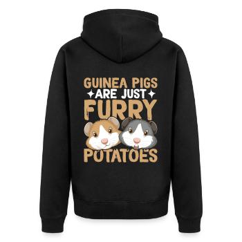 Meerschweinchen sind einfach pelzige Kartoffeln Me - Unisex Premium Bio Zip Hoodie - Schwarz - Hinten - Nico (187cm)