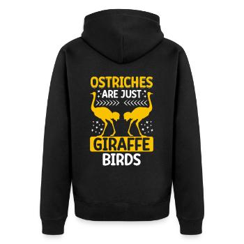 Les autruches ne sont que des oiseaux girafes Les autruches sont des girafes - Veste à capuche bio Premium Unisexe - noir - Dos - Nico (187cm)