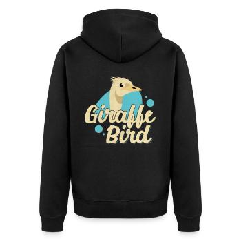 Funny Ostrich Lover Giraffe Vogel Illustration für - Unisex Premium Bio Zip Hoodie - Schwarz - Hinten - Nico (187cm)