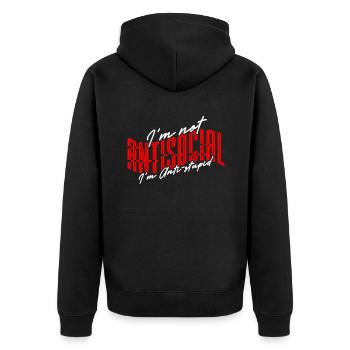 Architecte de personnalité INTJ - Veste à capuche bio Premium Unisexe - noir - Dos - Nico (187cm)