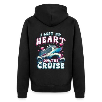 Kreuzfahrt Kreuzfahrer Kreuzfahrerin - Unisex Premium Bio Zip Hoodie - Schwarz - Hinten - Nico (187cm)