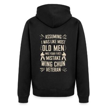 Cadeau d’arts martiaux Wing Chun - Veste à capuche bio Premium Unisexe - noir - Dos - Nico (187cm)