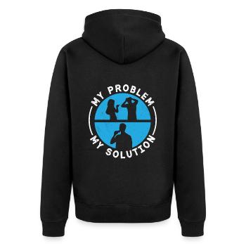 Hot Tea Lover My Problem My Pictogram Dad Mom - Unisex Premium Organic Zip Hoodie - black - Back - Nico (187cm)
