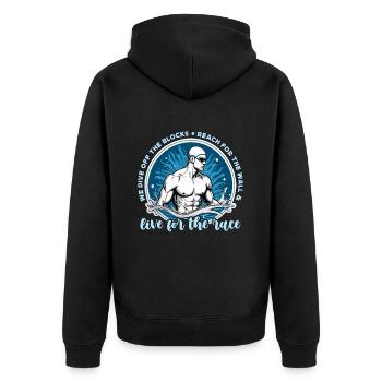 Nageur Nous plongeons hors du bloc Nageurs de sports nautiques - Veste à capuche bio Premium Unisexe - noir - Dos - Nico (187cm)
