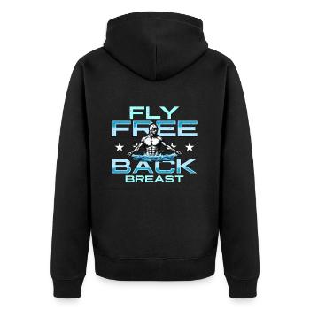 Swimmer Fly Free Back Breast Swimming Triathlon - Unisex Premium Organic Zip Hoodie - black - Back - Nico (187cm)