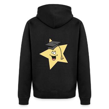 Stern Sternchen Schlau klug Studiert Student - Unisex Premium Bio Zip Hoodie - Schwarz - Hinten - Nico (187cm)