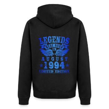 Legends est né en Août 1994 Anniversaire - Veste à capuche bio Premium Unisexe - noir - Dos - Nico (187cm)