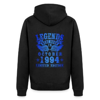 Les légendes sont nées en octobre 1994 Anniversaire - Veste à capuche bio Premium Unisexe - noir - Dos - Nico (187cm)