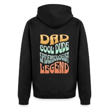 Papa Epidemiologist - Unisex Premium Organic Zip Hoodie - black - Back - Nico (187cm)